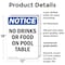 Signmission No Drinks Or Food On Pool Table, 12 in W x Rectangle, Plastic OS-2PACK-NS-P-1218-V-14494 - alternate 3